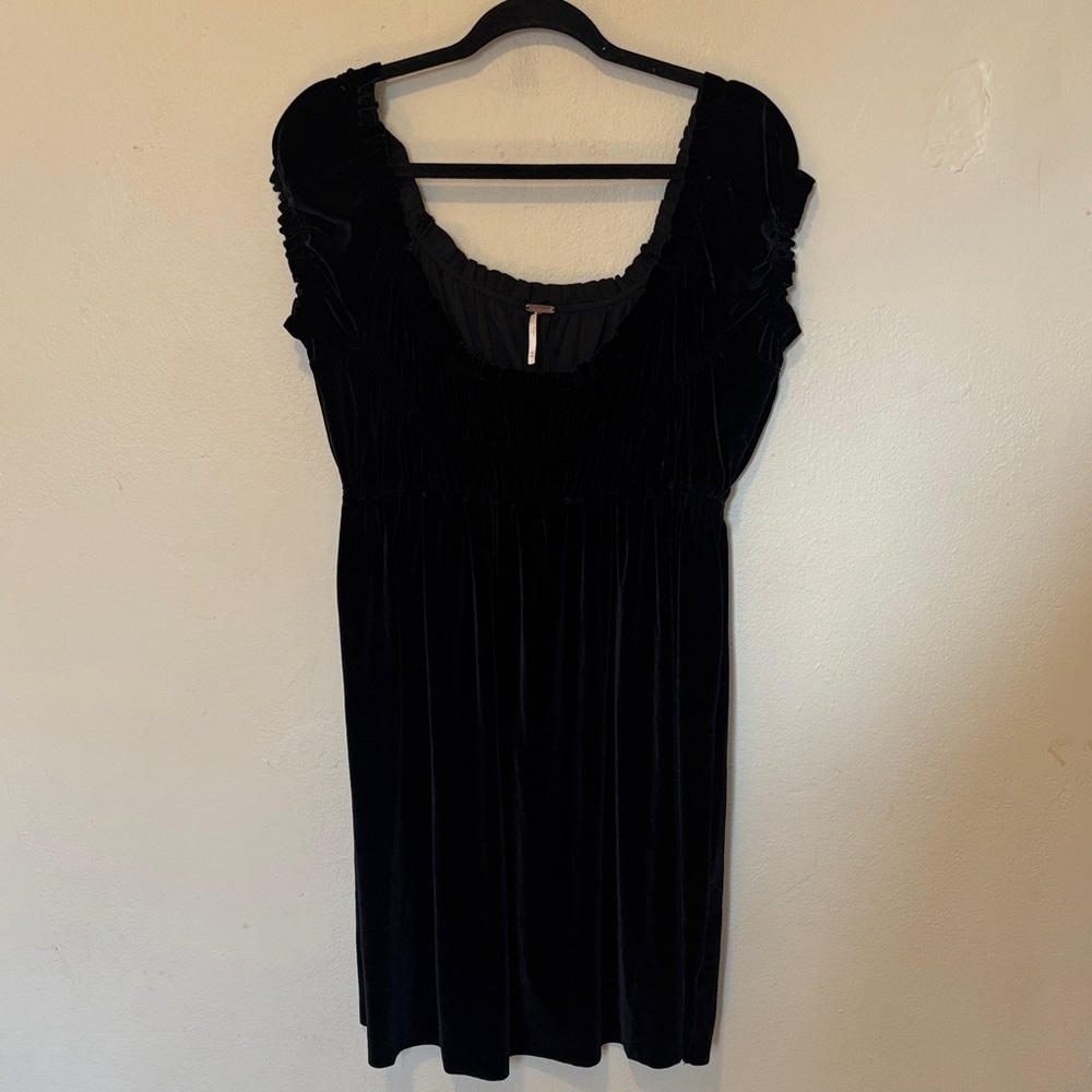 Free People Black Velvet Dress
